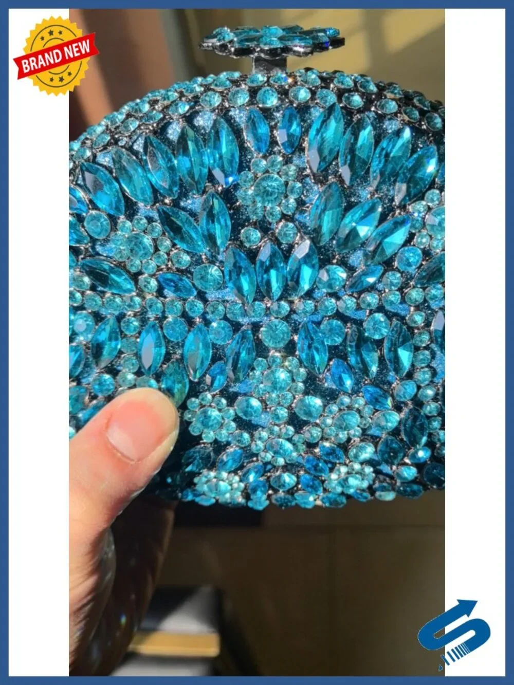 Mini Rhinestone Clutch Purse with Crystal Evening Handbag for Women